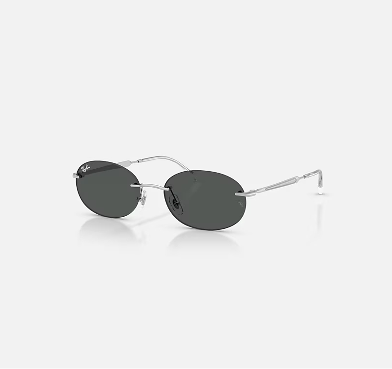 RAY-BAN RB3767 Silver & Dark Grey Oval Sunglasses For Unisex S