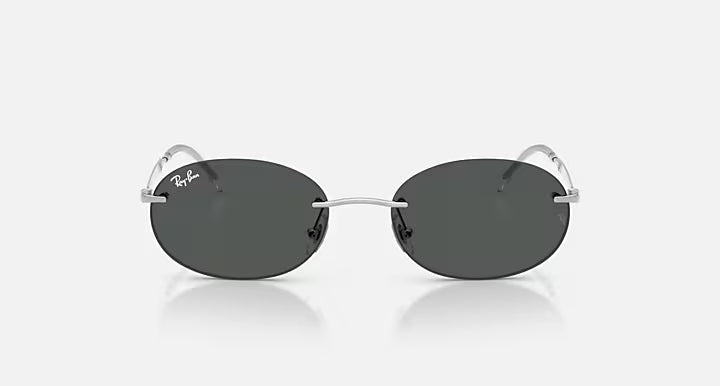 RAY-BAN RB3767 Silver & Dark Grey Oval Sunglasses For Unisex S