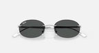 RAY-BAN RB3767 Silver & Dark Grey Oval Sunglasses For Unisex S