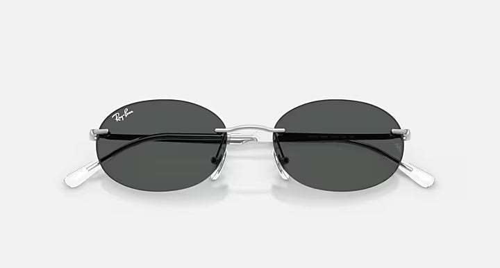 RAY-BAN RB3767 Silver & Dark Grey Oval Sunglasses For Unisex S