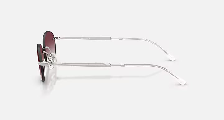 RAY-BAN RB3767 Silver & Clear Gradient Dark Violet Oval Sunglasses For Unisex S
