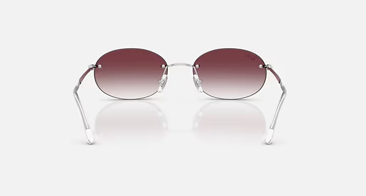 RAY-BAN RB3767 Silver & Clear Gradient Dark Violet Oval Sunglasses For Unisex S