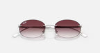RAY-BAN RB3767 Silver & Clear Gradient Dark Violet Oval Sunglasses For Unisex S
