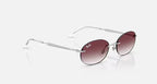 RAY-BAN RB3767 Silver & Clear Gradient Dark Violet Oval Sunglasses For Unisex S