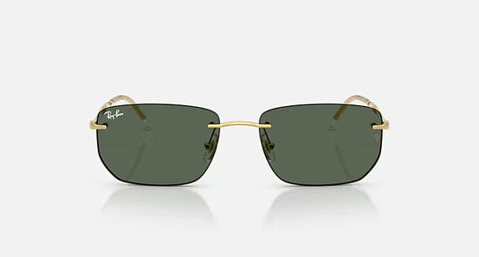 RAY-BAN RB3768 Arista Gold & Dark Green Irregular Sunglasses For Unisex M