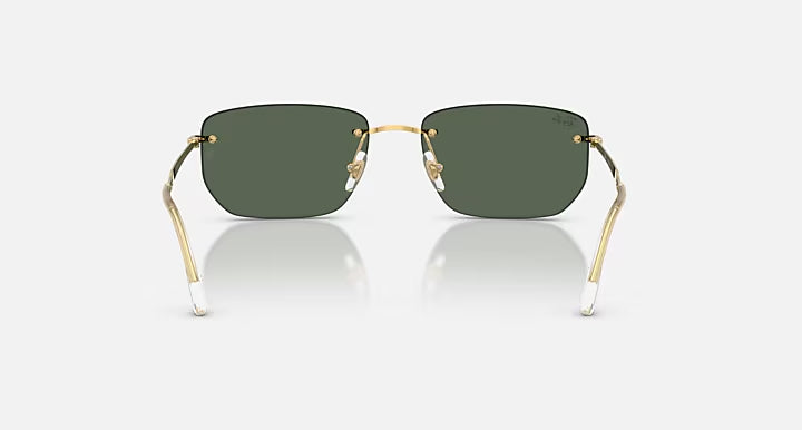 RAY-BAN RB3768 Arista Gold & Dark Green Irregular Sunglasses For Unisex M