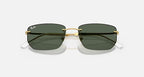 RAY-BAN RB3768 Arista Gold & Dark Green Irregular Sunglasses For Unisex M
