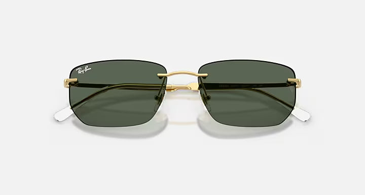 RAY-BAN RB3768 Arista Gold & Dark Green Irregular Sunglasses For Unisex M