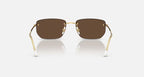 RAY-BAN RB3768 Arista Gold & Dark Brown Irregular Sunglasses For Unisex M