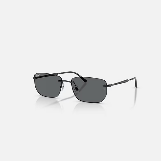 RAY-BAN RB3768 Black & Dark Grey Polarized Irregular Sunglasses For Unisex M