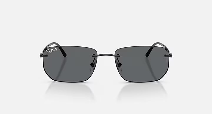 RAY-BAN RB3768 Black & Dark Grey Polarized Irregular Sunglasses For Unisex M