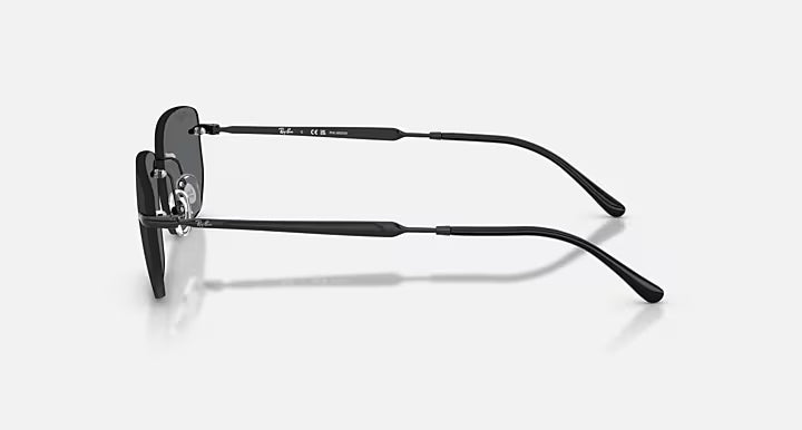 RAY-BAN RB3768 Black & Dark Grey Polarized Irregular Sunglasses For Unisex M