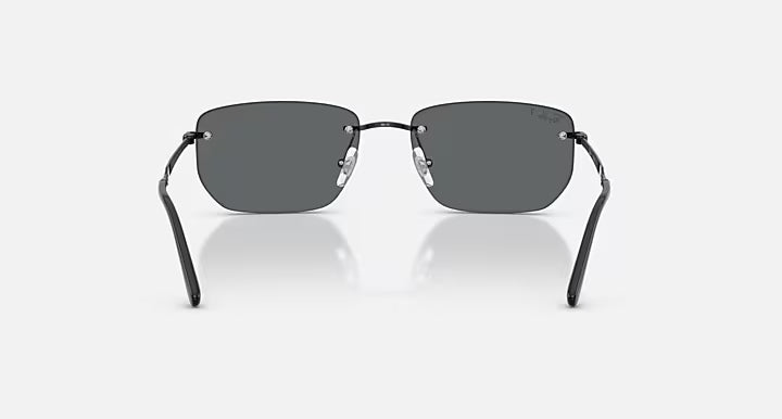 RAY-BAN RB3768 Black & Dark Grey Polarized Irregular Sunglasses For Unisex M