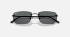RAY-BAN RB3768 Black & Dark Grey Polarized Irregular Sunglasses For Unisex M