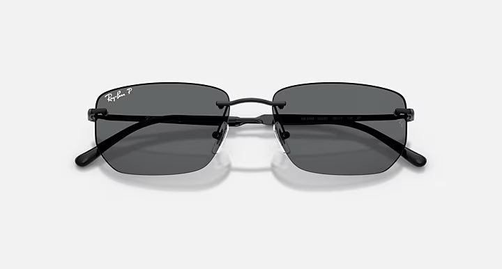 RAY-BAN RB3768 Black & Dark Grey Polarized Irregular Sunglasses For Unisex M