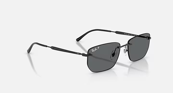 RAY-BAN RB3768 Black & Dark Grey Polarized Irregular Sunglasses For Unisex M