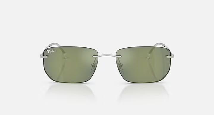 RAY-BAN RB3768 Silver & Green Mirror Green Irregular Sunglasses For Unisex M