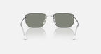 RAY-BAN RB3768 Silver & Green Mirror Green Irregular Sunglasses For Unisex M
