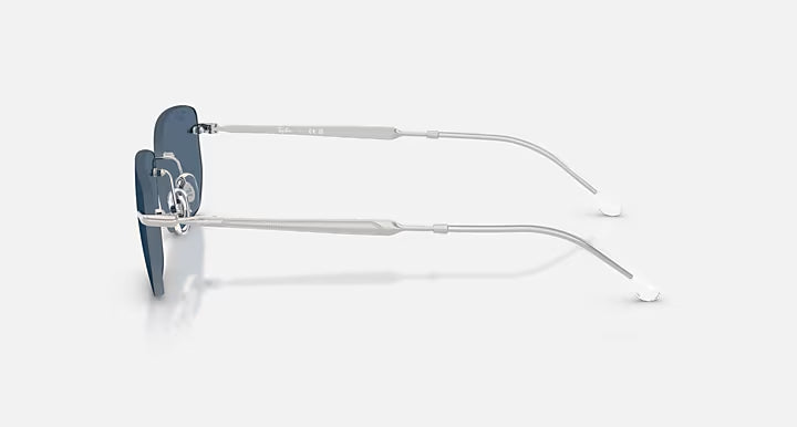 RAY-BAN RB3768 Silver & Dark Blue Irregular Sunglasses For Unisex M