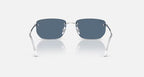 RAY-BAN RB3768 Silver & Dark Blue Irregular Sunglasses For Unisex M