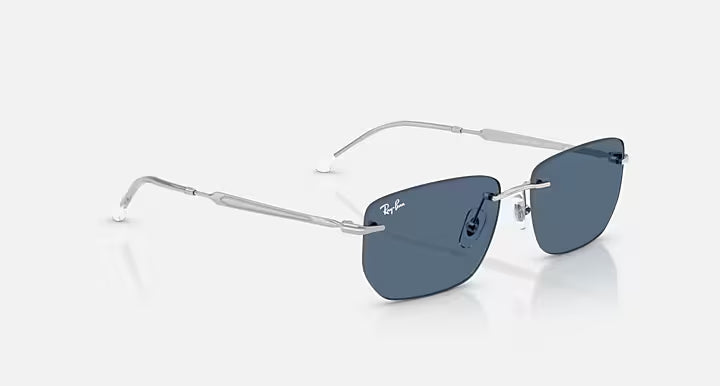 RAY-BAN RB3768 Silver & Dark Blue Irregular Sunglasses For Unisex M