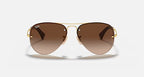 نظارة شمسية للرجال طراز RAY-BAN RB3449 Arista Gold & Brown Gradient Pilot L