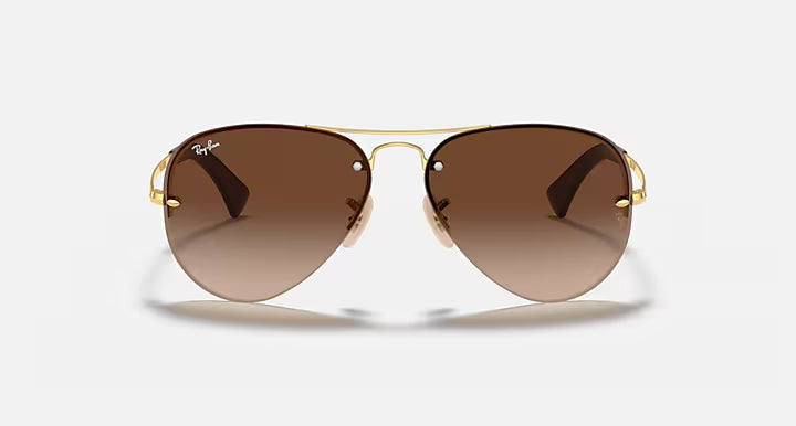 نظارة شمسية للرجال طراز RAY-BAN RB3449 Arista Gold & Brown Gradient Pilot L