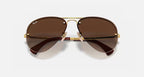نظارة شمسية للرجال طراز RAY-BAN RB3449 Arista Gold & Brown Gradient Pilot L