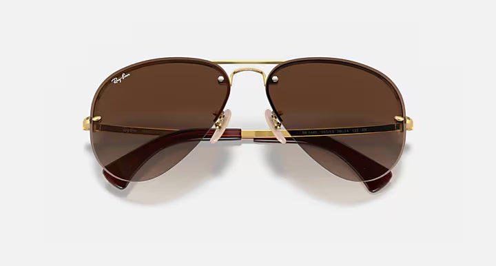 نظارة شمسية للرجال طراز RAY-BAN RB3449 Arista Gold & Brown Gradient Pilot L
