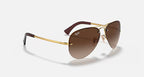 نظارة شمسية للرجال طراز RAY-BAN RB3449 Arista Gold & Brown Gradient Pilot L