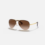 نظارة شمسية للرجال طراز RAY-BAN RB3449 Arista Gold & Brown Gradient Pilot L