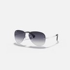 نظارة شمسية للرجال طراز RAY-BAN RB3449 بتصميم Pilot باللون الفضي والعدسات المتدرجة باللون الرمادي L