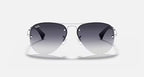 نظارة شمسية للرجال طراز RAY-BAN RB3449 بتصميم Pilot باللون الفضي والعدسات المتدرجة باللون الرمادي L