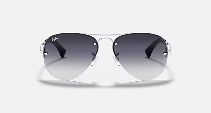 نظارة شمسية للرجال طراز RAY-BAN RB3449 بتصميم Pilot باللون الفضي والعدسات المتدرجة باللون الرمادي L