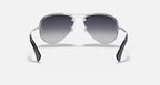 نظارة شمسية للرجال طراز RAY-BAN RB3449 بتصميم Pilot باللون الفضي والعدسات المتدرجة باللون الرمادي L