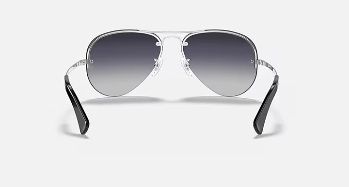 RAY-BAN RB3449 Silver & Grey Gradient Pilot Sunglasses For Men L