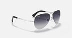 نظارة شمسية للرجال طراز RAY-BAN RB3449 بتصميم Pilot باللون الفضي والعدسات المتدرجة باللون الرمادي L
