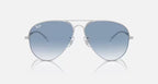 RAY-BAN OLD AVIATOR Silver & Clear & Blue Pilot Sunglasses For Unisex XXL