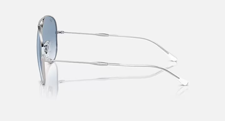 RAY-BAN OLD AVIATOR Silver & Clear & Blue Pilot Sunglasses For Unisex XXL