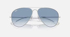 RAY-BAN OLD AVIATOR Silver & Clear & Blue Pilot Sunglasses For Unisex XXL