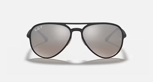 RAY-BAN RB4320CH CHROMANCE Black & Silver Pilot Sunglasses For Unisex L