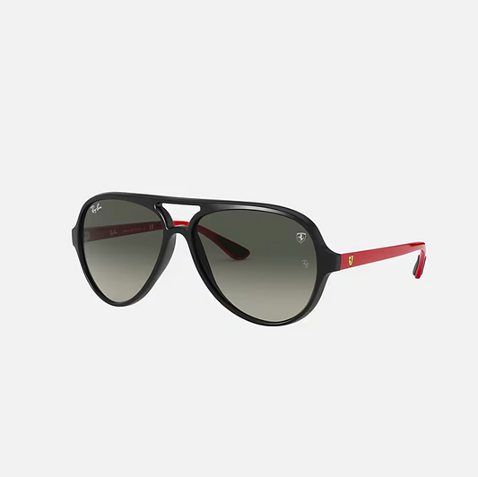 RAY-BAN RB4125M SCUDERIA FERRARI COLLECTION Black & Grey Gradient Pilot Sunglasses For Unisex M