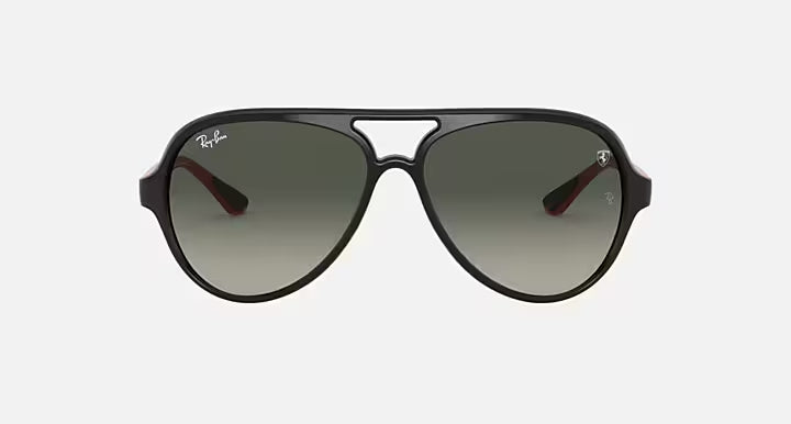 RAY-BAN RB4125M SCUDERIA FERRARI COLLECTION Black & Grey Gradient Pilot Sunglasses For Unisex M
