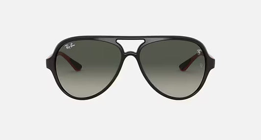 RAY-BAN RB4125M SCUDERIA FERRARI COLLECTION Black & Grey Gradient Pilot Sunglasses For Unisex M