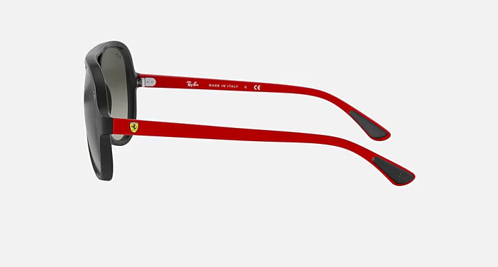 RAY-BAN RB4125M SCUDERIA FERRARI COLLECTION Black & Grey Gradient Pilot Sunglasses For Unisex M