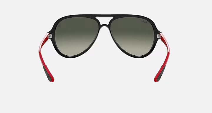 RAY-BAN RB4125M SCUDERIA FERRARI COLLECTION Black & Grey Gradient Pilot Sunglasses For Unisex M