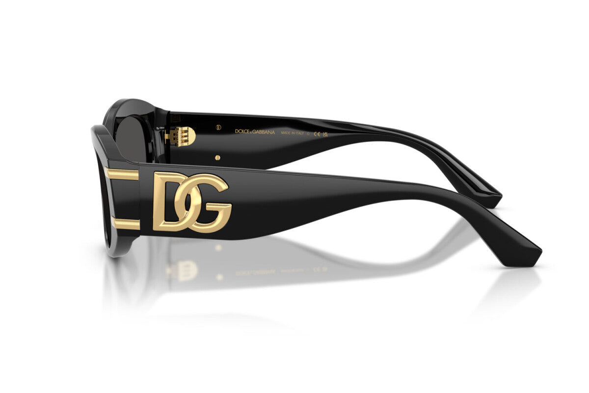 نظارة شمسية بيضاوية D&G DG4502 سوداء ورمادية داكنة - مقاس 55