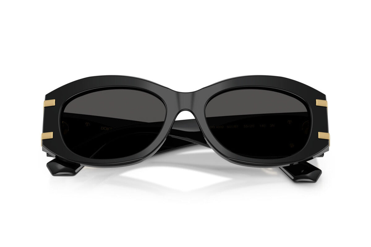 D&G DG4502 Black & Dark Grey Oval Sunglasses -Size 55