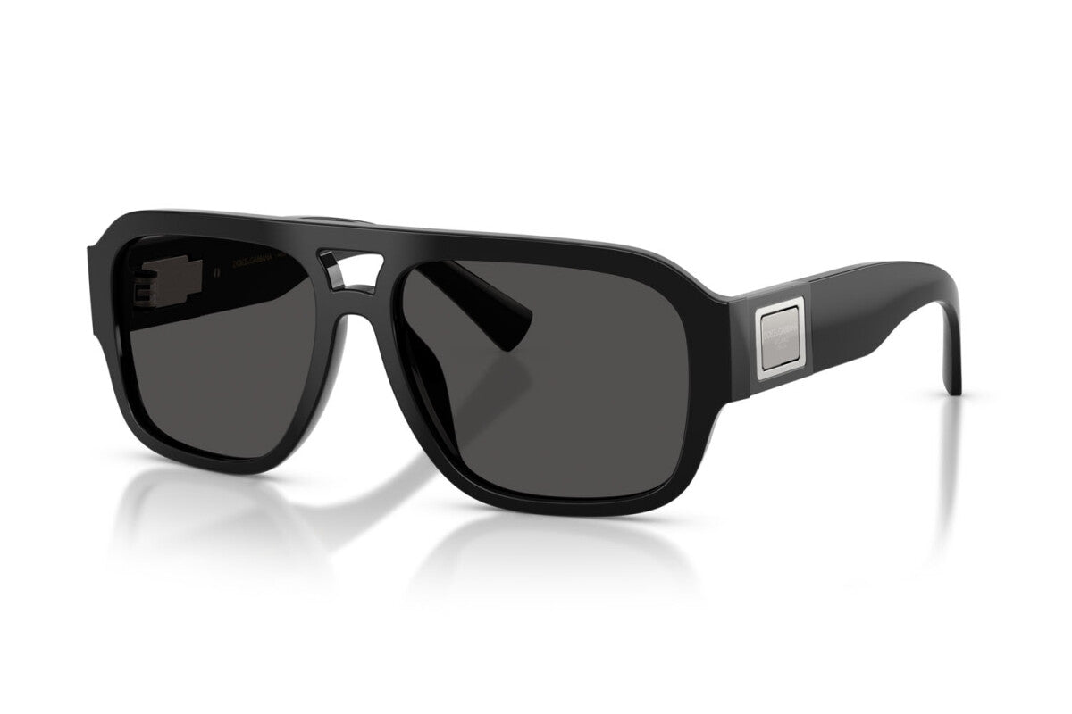 DOLCE & GABBANA DG4506 Black & Dark Grey Pilot Sunglasses For Men XXL