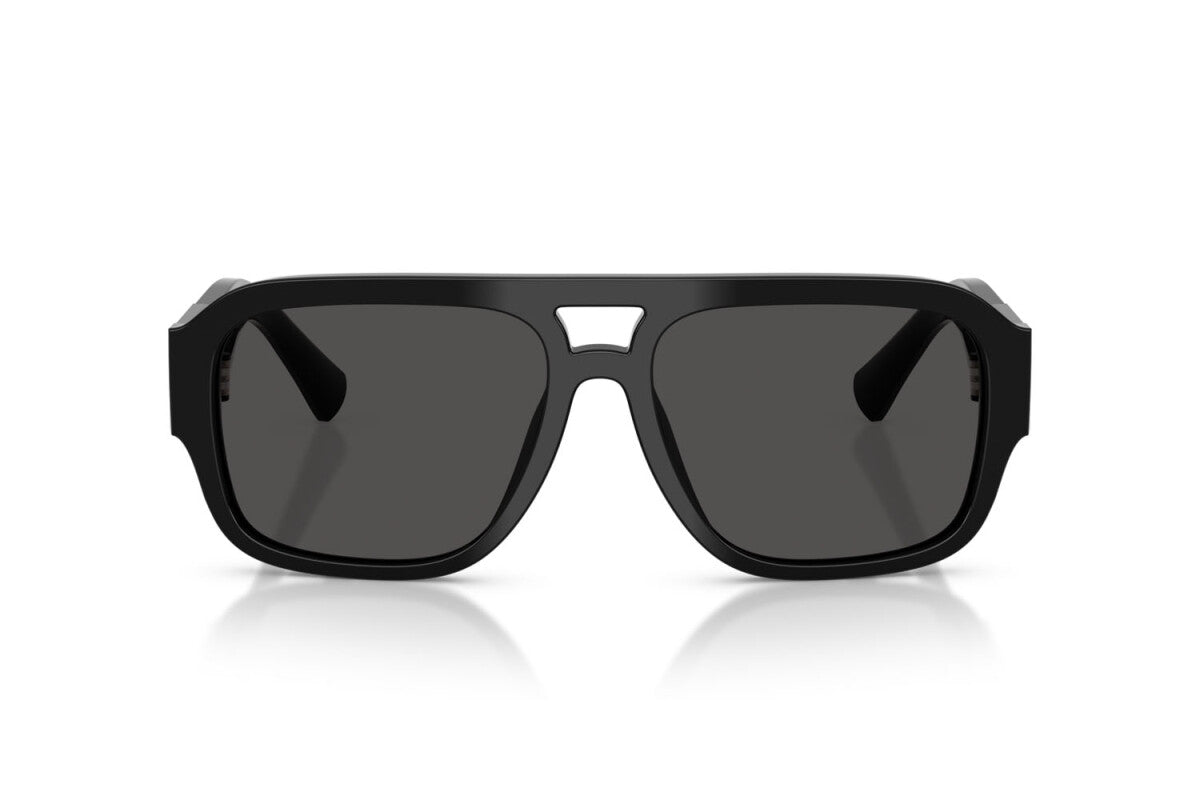 DOLCE & GABBANA DG4506 Black & Dark Grey Pilot Sunglasses For Men XXL